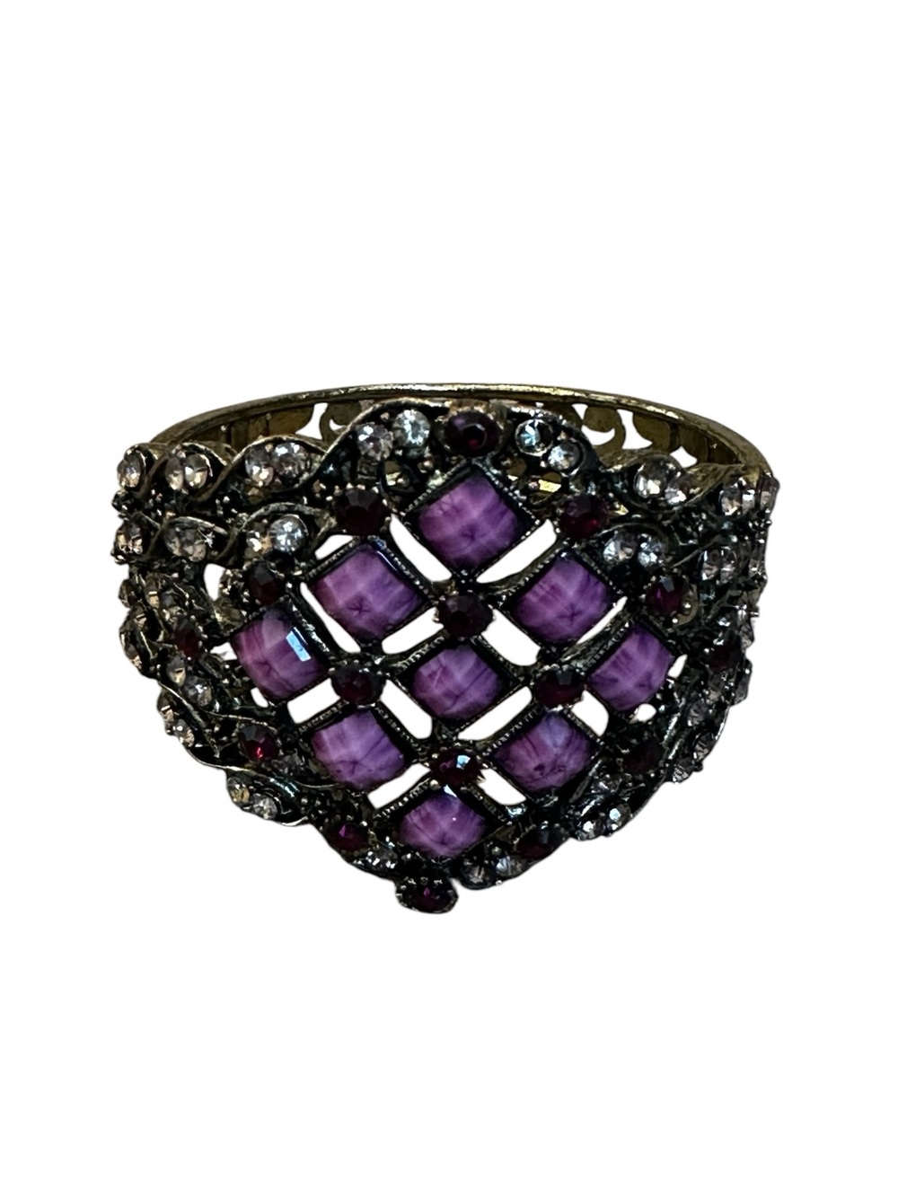 Women's Cuff Bracelet Metal Stoned Decorative Vintage Bangle Handmade Jewelry